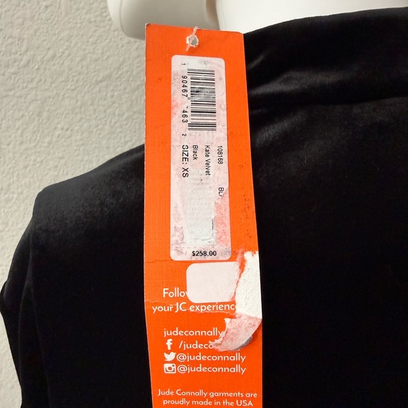 Jude Connally Black Kate Velvet Dress NWT - Picture 4 of 5